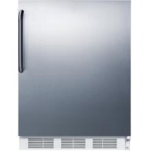Summit 24-Inch 5.1 Cu. Ft. Compact Refrigerator / Freezer With Professional Handle - Stainless Steel / White Cabinet - CT661BISSHV image