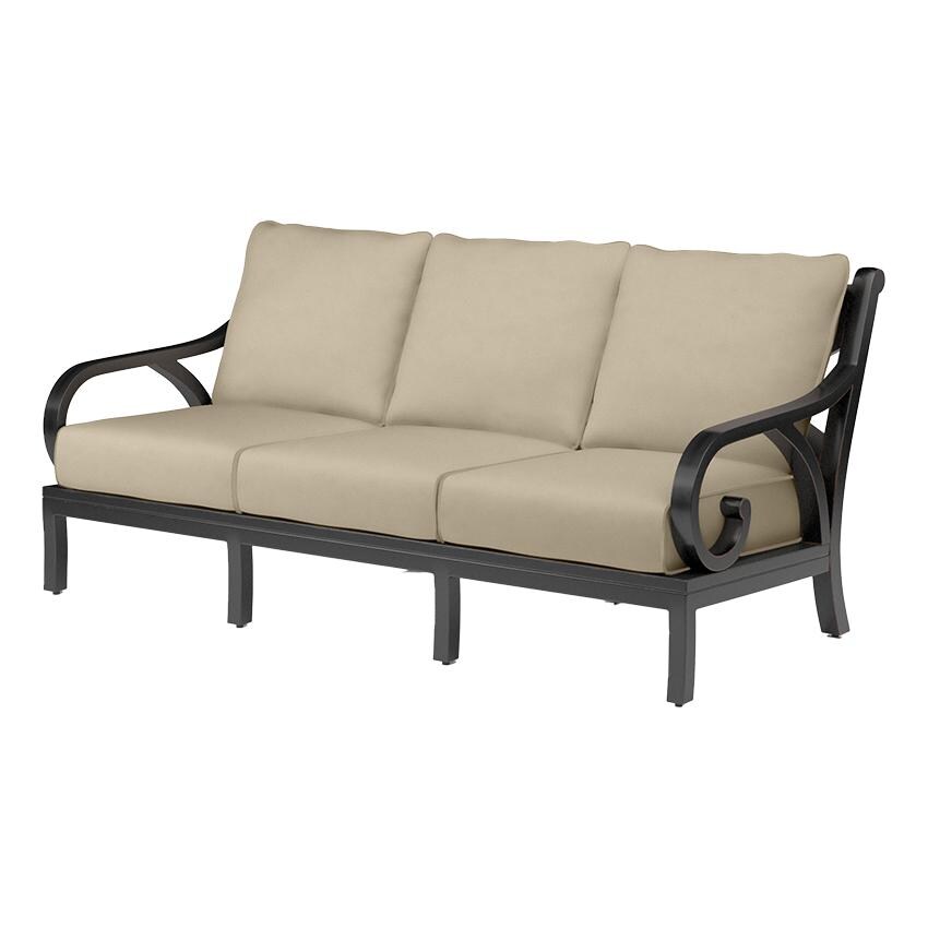 Monterey 3 Person Aluminum Sofa in Copper/Linen Stone w/ Selt Welt by Sunset West