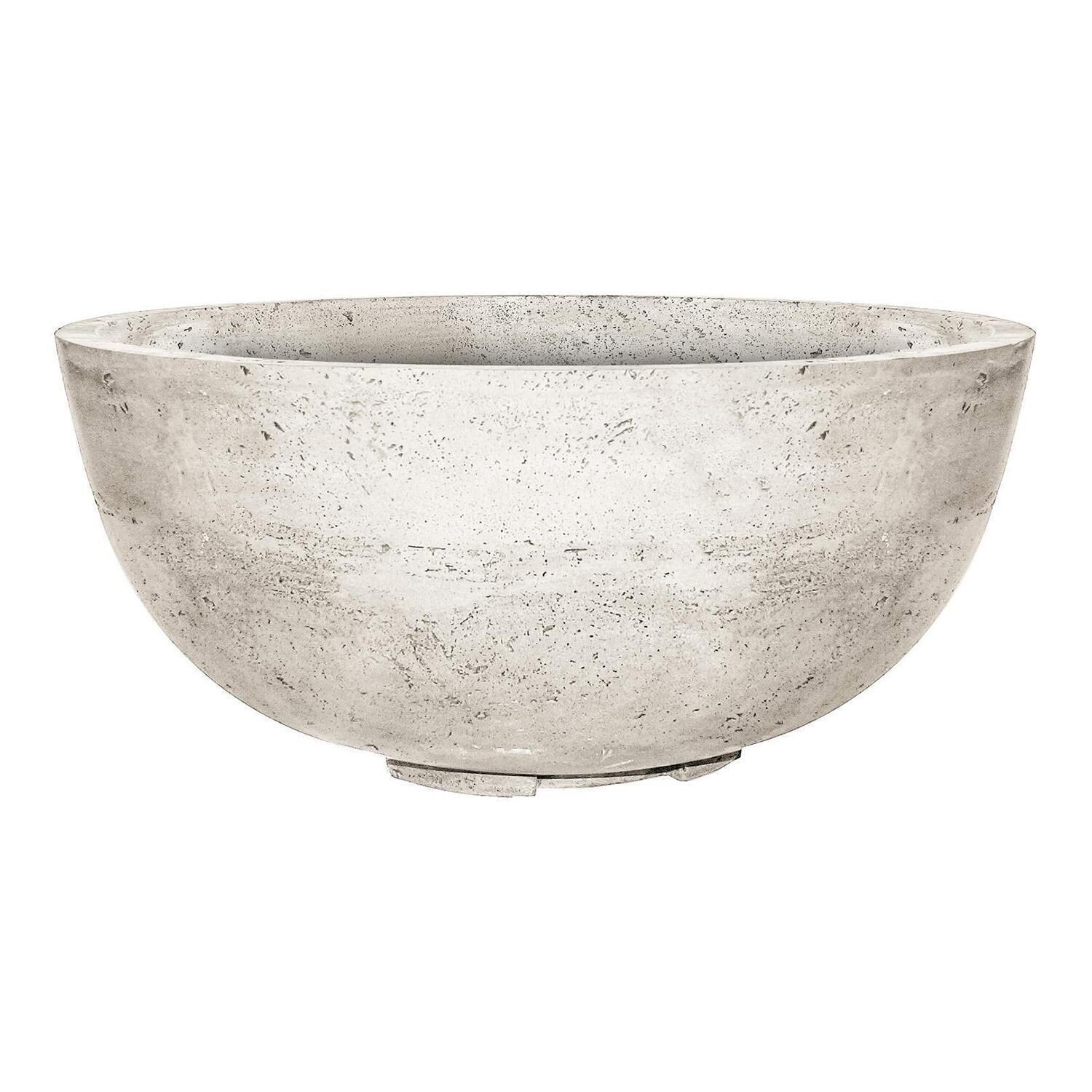 Moderno 1 39-in Round Glass Fiber Reinforced Concrete Natural Gas Fire Bowl in Natural by Prism Hardscapes - White Background thumbnail