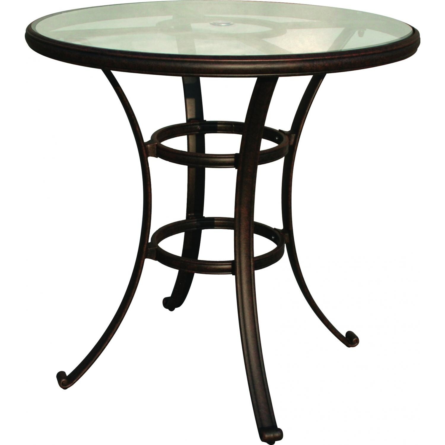 Darlee Series 50 Glass Top Patio Bar Table - Antique Bronze thumbnail