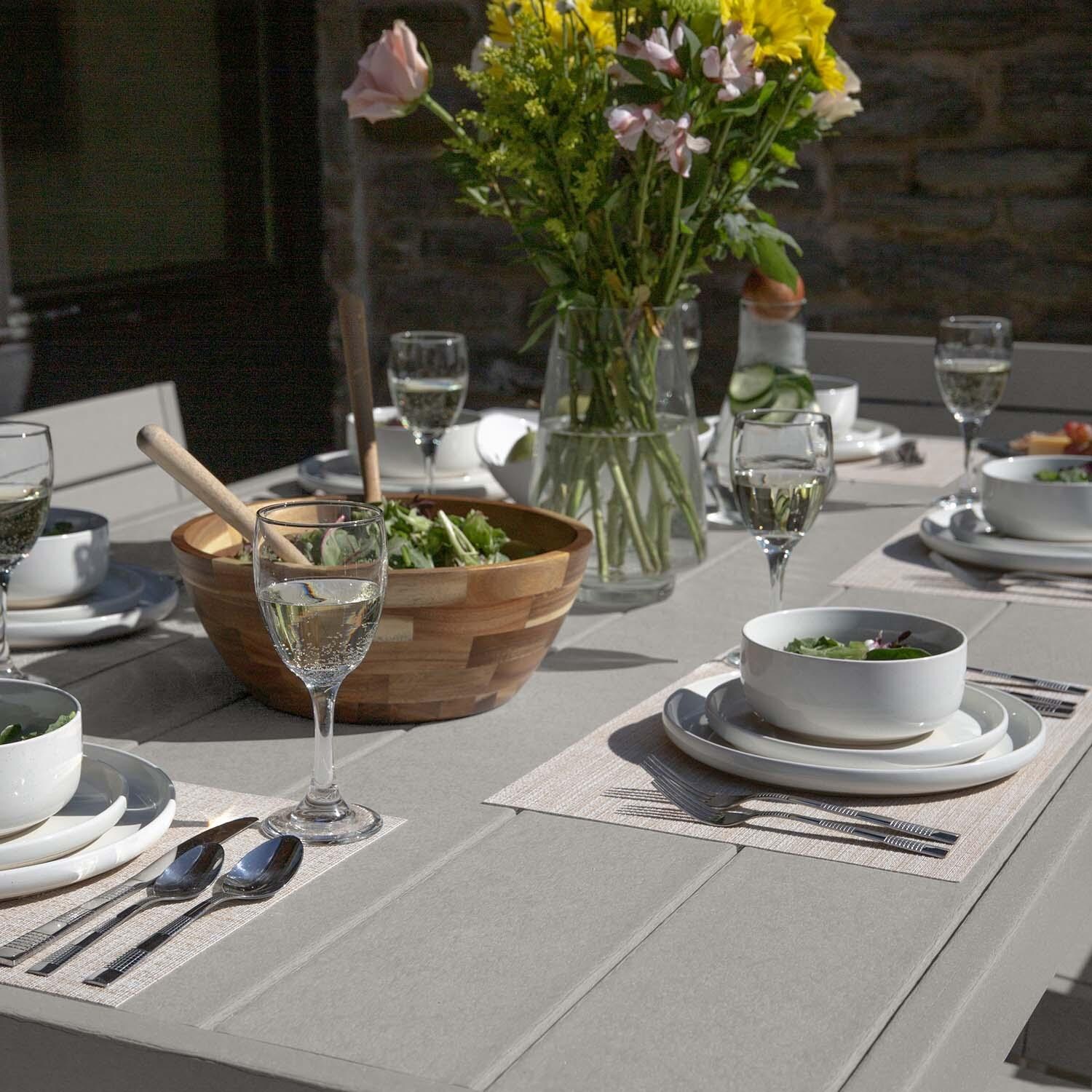 Hazel Cove 7 Pc Recycled Plastic Dining Set in Cove Gray by Lakeview Outdoor Designs - Detail thumbnail