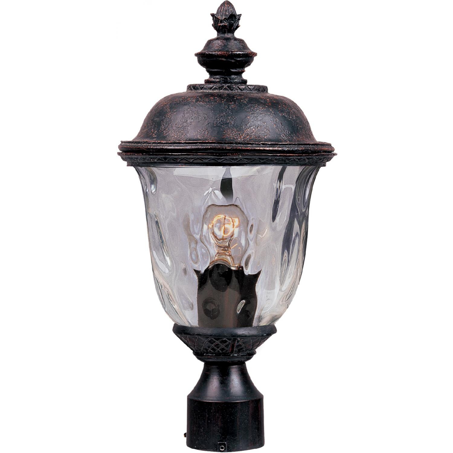Maxim Carriage House DC One Light 19-Inch Outdoor Post Light - Oriental Bronze - 3426WGOB