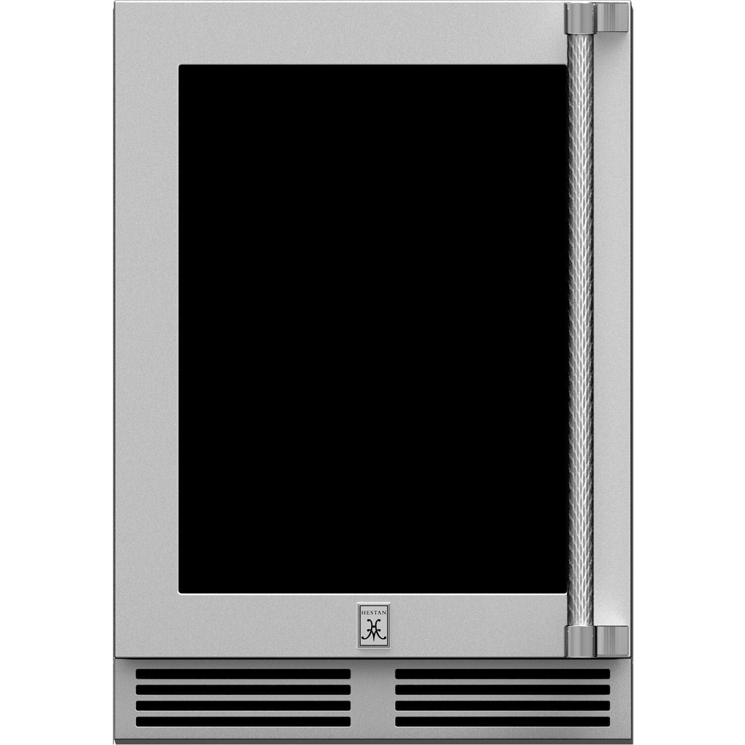 Hestan GRWGL24 24-Inch 5.0 Cu. Ft. Outdoor Dual Zone Glass Door Refrigerator With Wine Storage - Display - White Background thumbnail