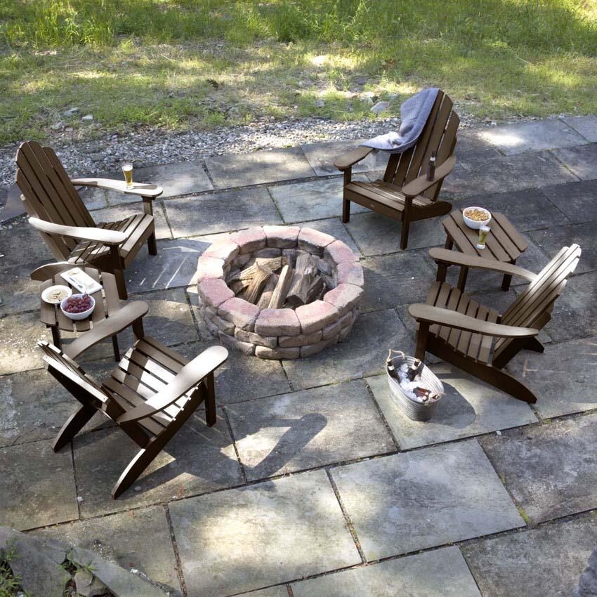 Paradise Key 6 Pc Recycled Plastic Seating Set in Weathered Acorn by Lakeview Outdoor Designs