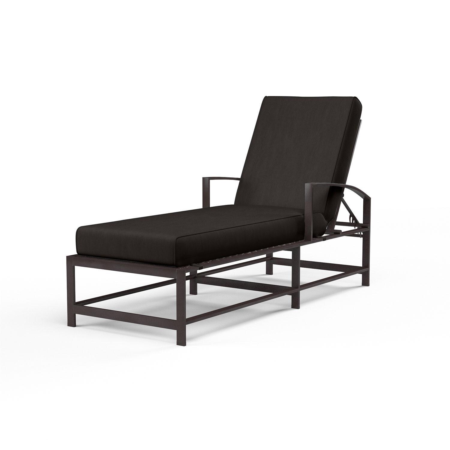 La Jolla Aluminum Patio Chaise Lounge in Spectrum Carbon w/ Self Welt By Sunset West