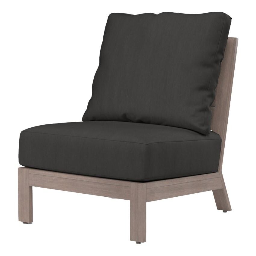 Laguna Aluminum Armless Club Chair w/ No Welt in Driftwood/Spectrum Carbon by Sunset West - White Background thumbnail
