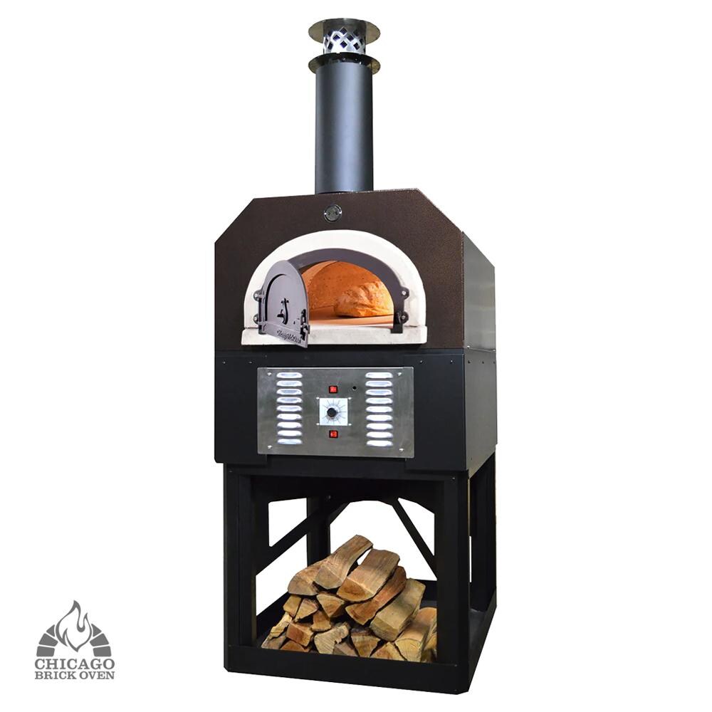 Chicago Brick Oven CBO-O-STD-750-HYB-NG-CV-C-3K Hybrid Stand Commercial Pizza Oven - Natural Gas - Copper Vein - White Background thumbnail