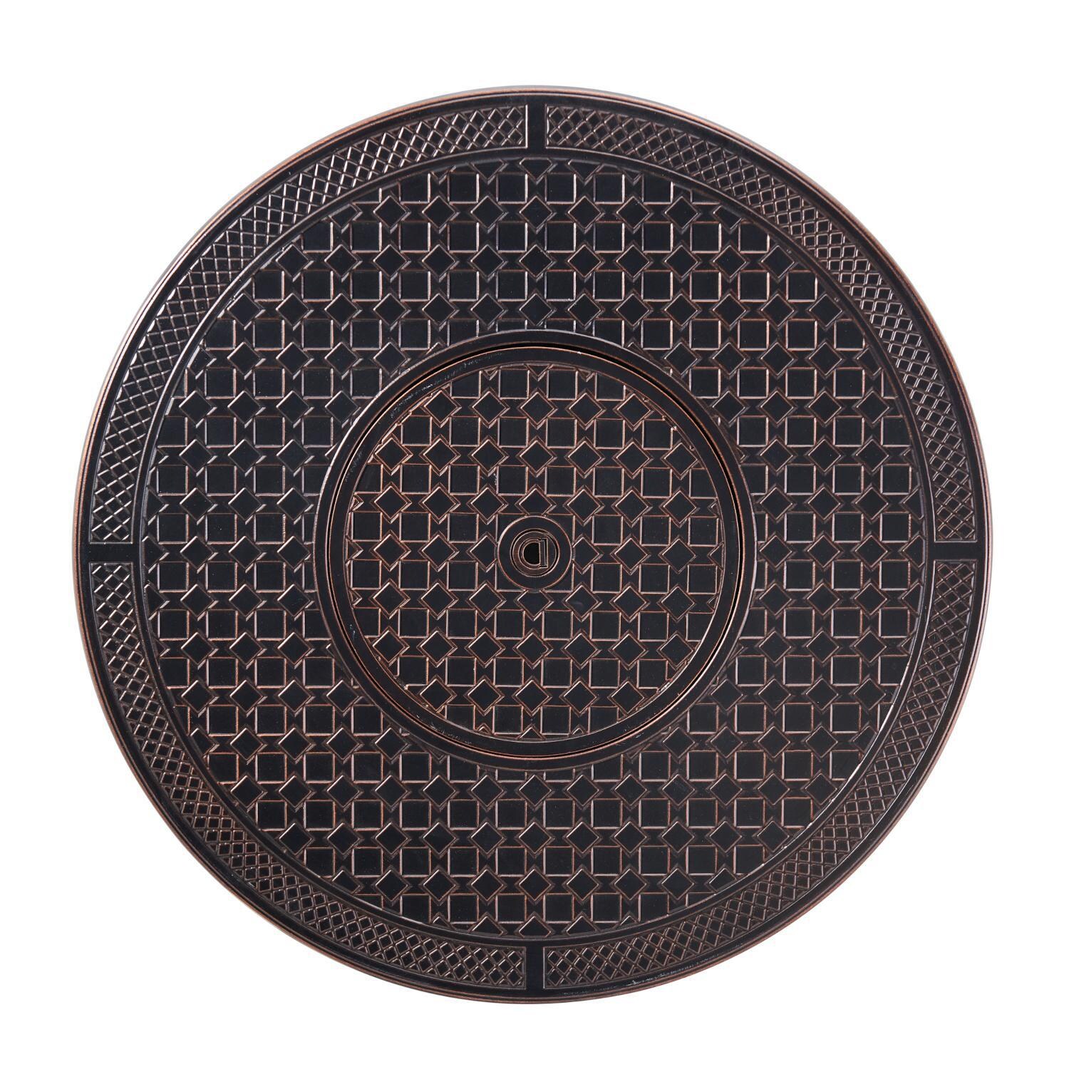 Ultimate Patio 63688-NG Lion Sands 34-Inch Round Aluminum Natural Gas Fire Pit - Top View thumbnail