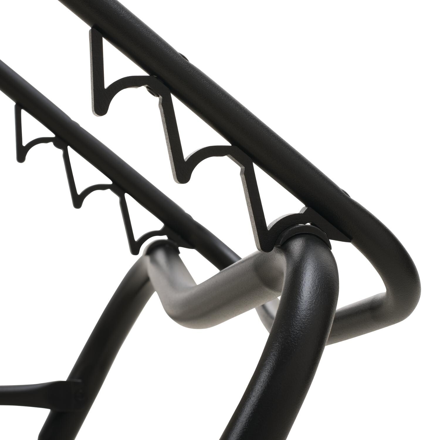 Gardenella Sling Four-Position Lay Flat Stacking Armless Chaise - Foot - Textured Black/Tweed thumbnail