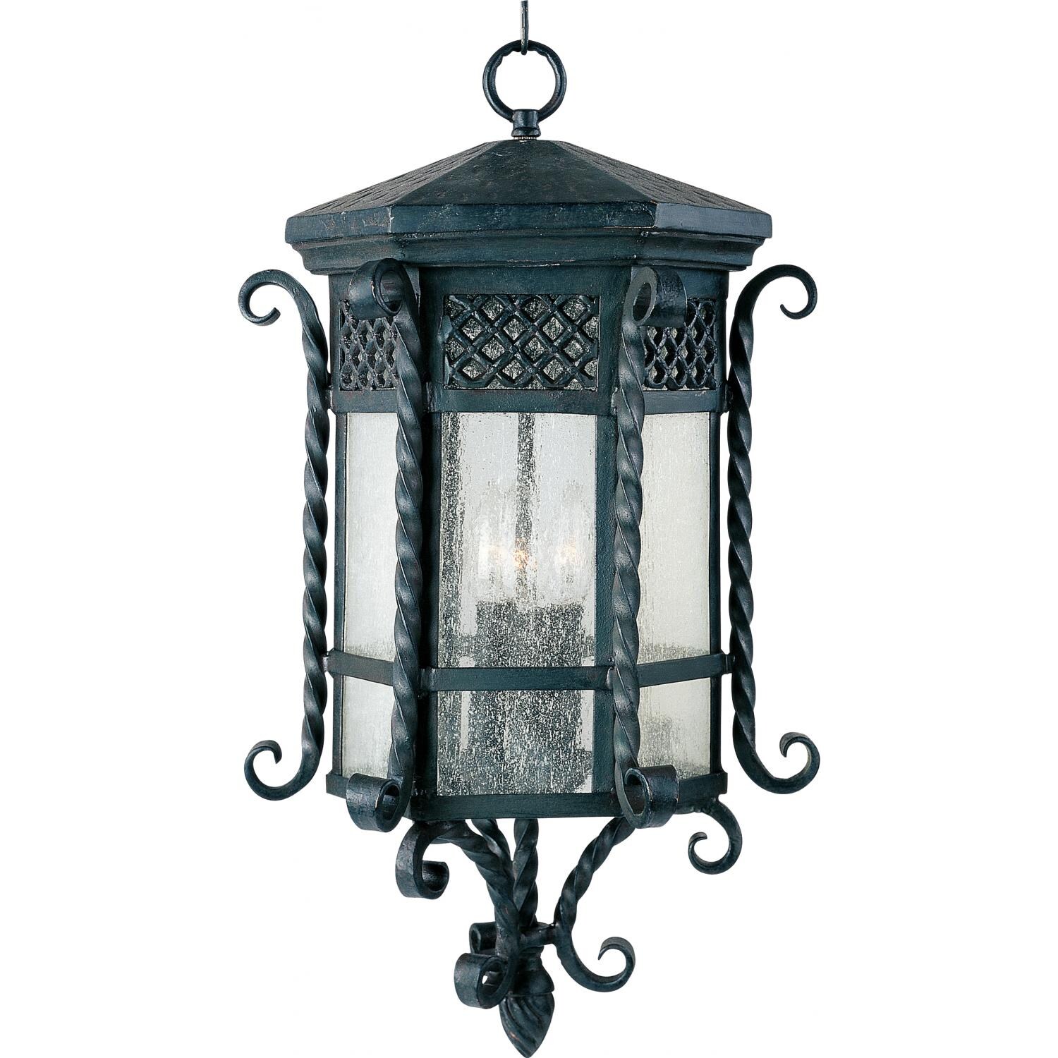 Maxim Scottsdale Three Light 24-Inch Outdoor Hanging Lantern - Country Forge - 30129CDCF