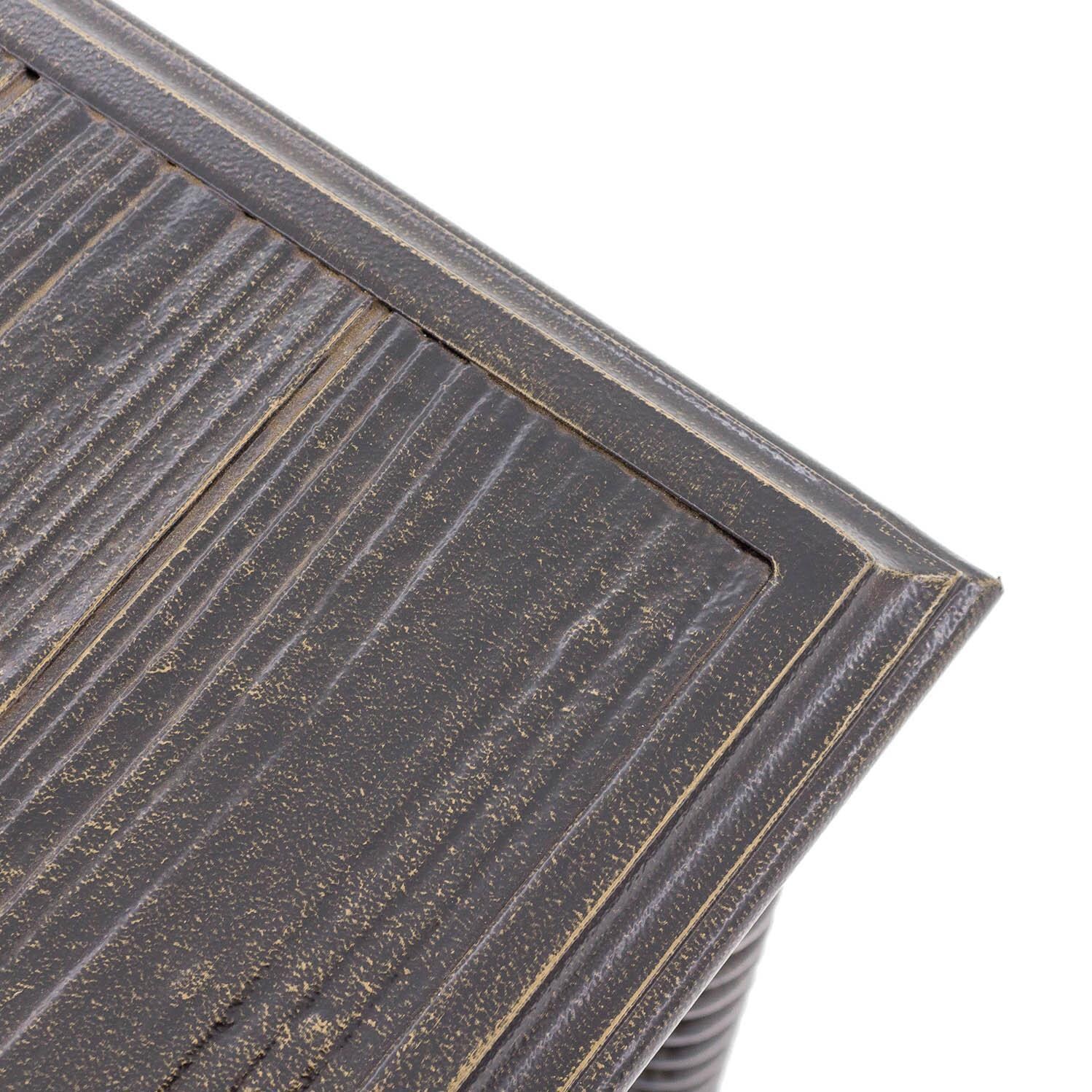 Du Monde 60 X 18 Inch Rectangular Cast Aluminum Outdoor Console Table - Top Corner Detail thumbnail