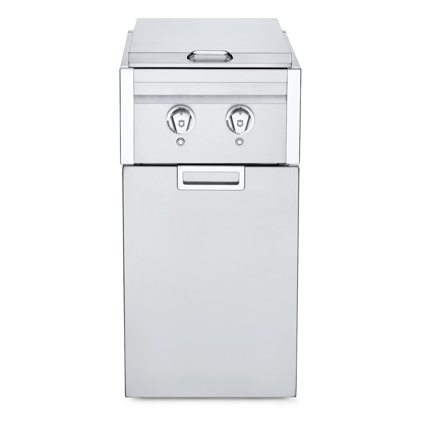 Crown Verity ICM-SB-SIBULK-GH-LT Infinite Series 18-Inch Stainless Steel Cabinet Module with Propane Dual Side Burner, Light Package & Garbage Bin Holder (Bulk Tanks Only) - Closed View thumbnail