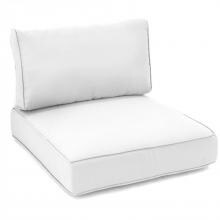Sunbrella Canvas Natural Large Rectangular Outdoor Replacement Club Chair Cushion Set W/ Piping By BBQGuys