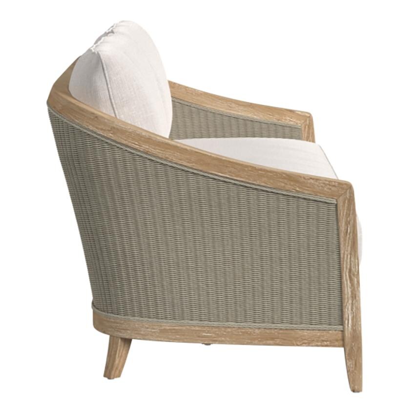 Cambria Teak Sofa in Light Wood/Canvas Canvas by Sunset West - Side View - White Background thumbnail