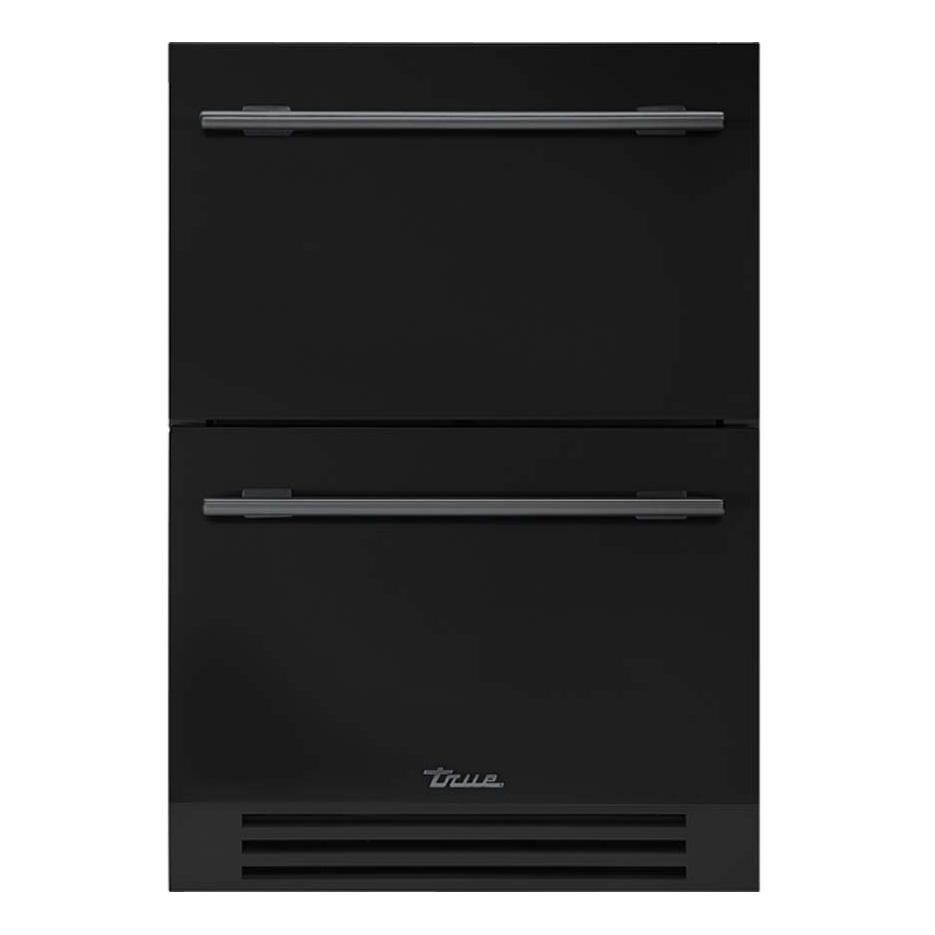 True 24 Inch 5.4 Cu. Ft. Outdoor Refigerator Drawer - Matte Black w/ Pewter Handles - TUR-24D-OP-C~DSK-027-H05
