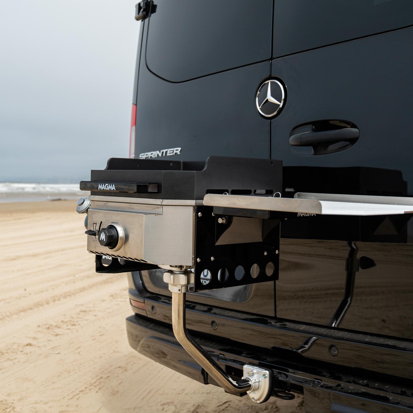 Magma T10-343 Trailer Hitch Slide Mount - Shown With Single Burner Firebox & Griddle Top thumbnail