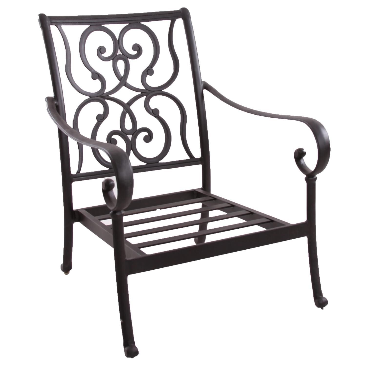 Santa Anita 2 Pc Cast Aluminum Patio Club Chair Set W/ Sesame Sunbrella Cushions By Darlee - Frame - White Background thumbnail