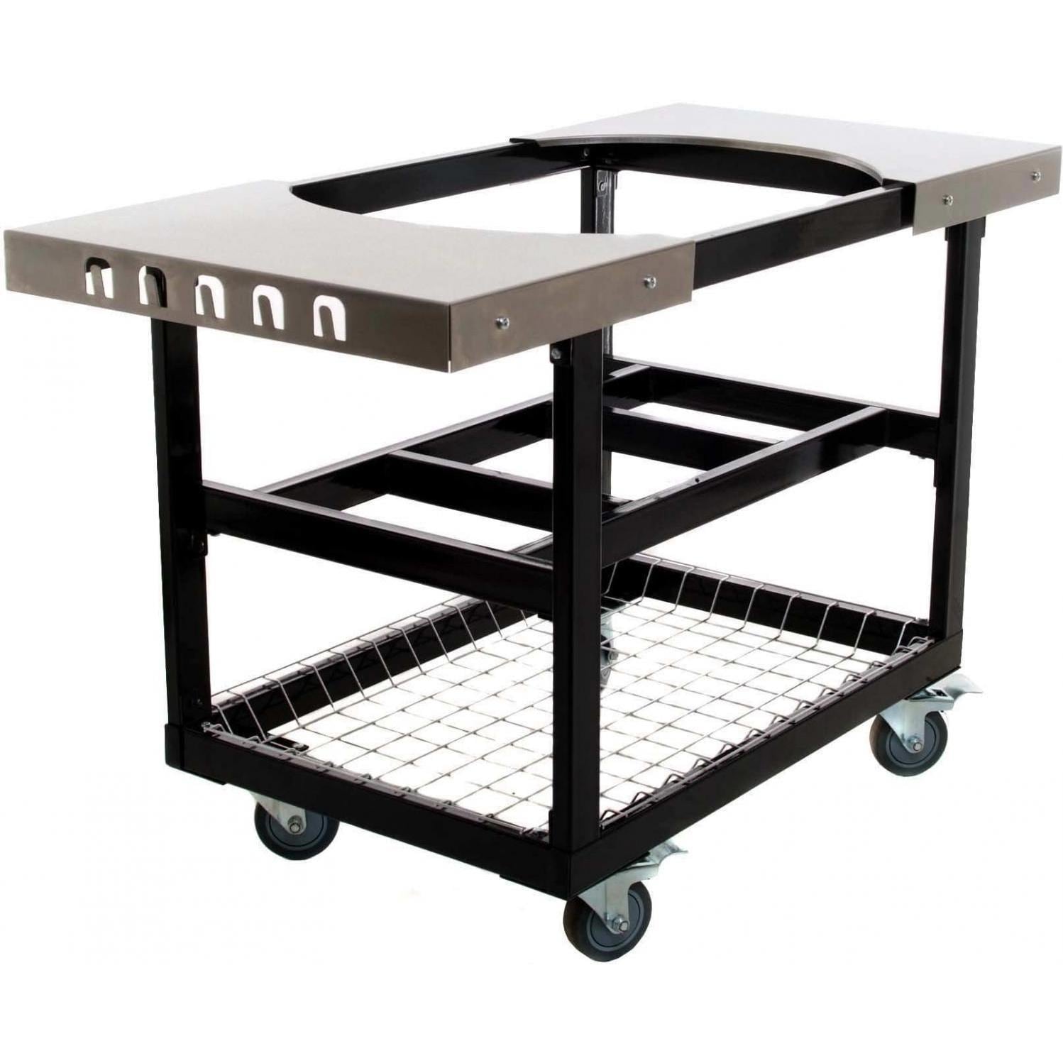 Primo PG00370 Steel Cart With Stainless Steel Side Tables For Oval XL / Oval Large - Angle View thumbnail