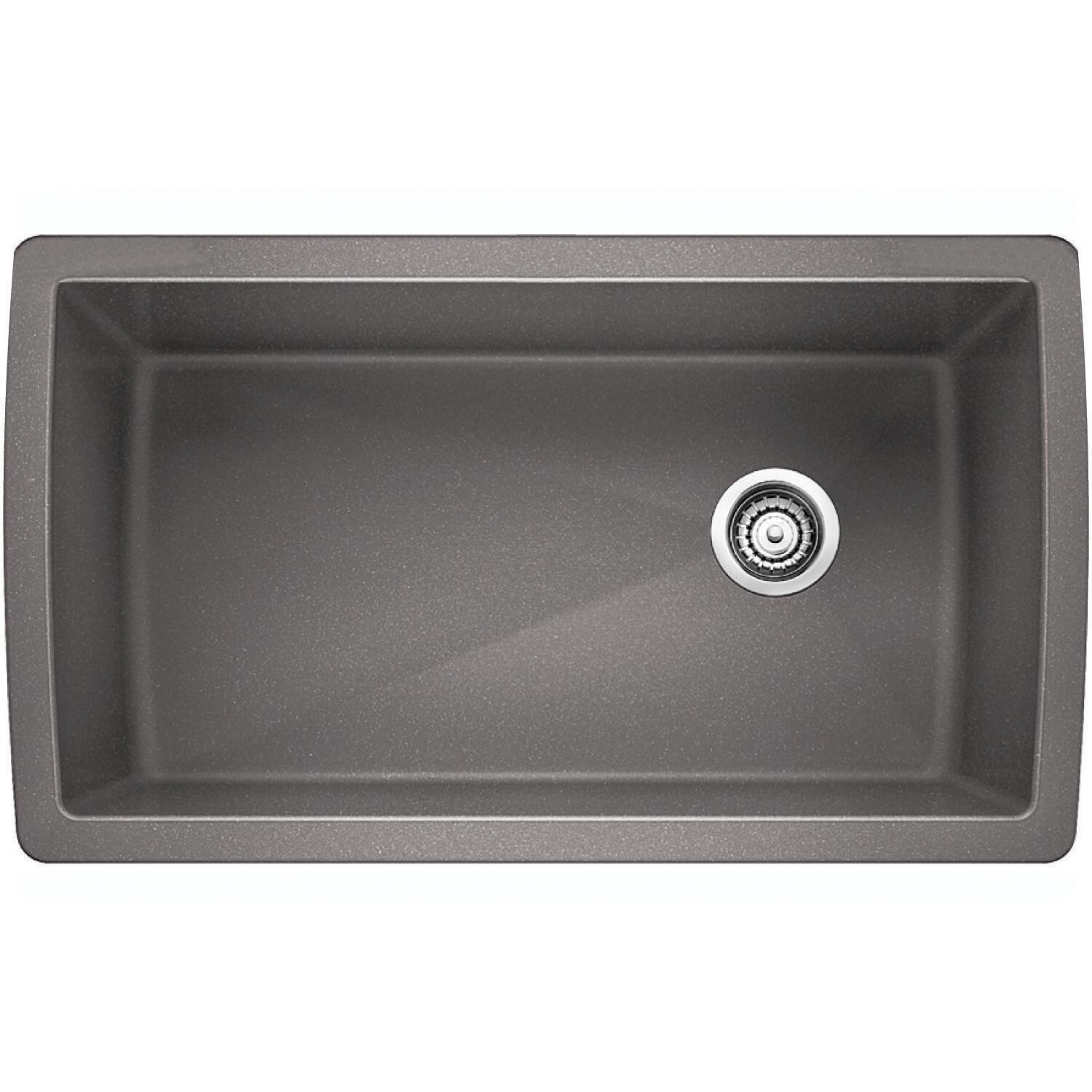 Blanco Diamond Super 32 X 19 Silgranit II Single Bowl Undermount Sink - Metallic Gray - 441770 thumbnail