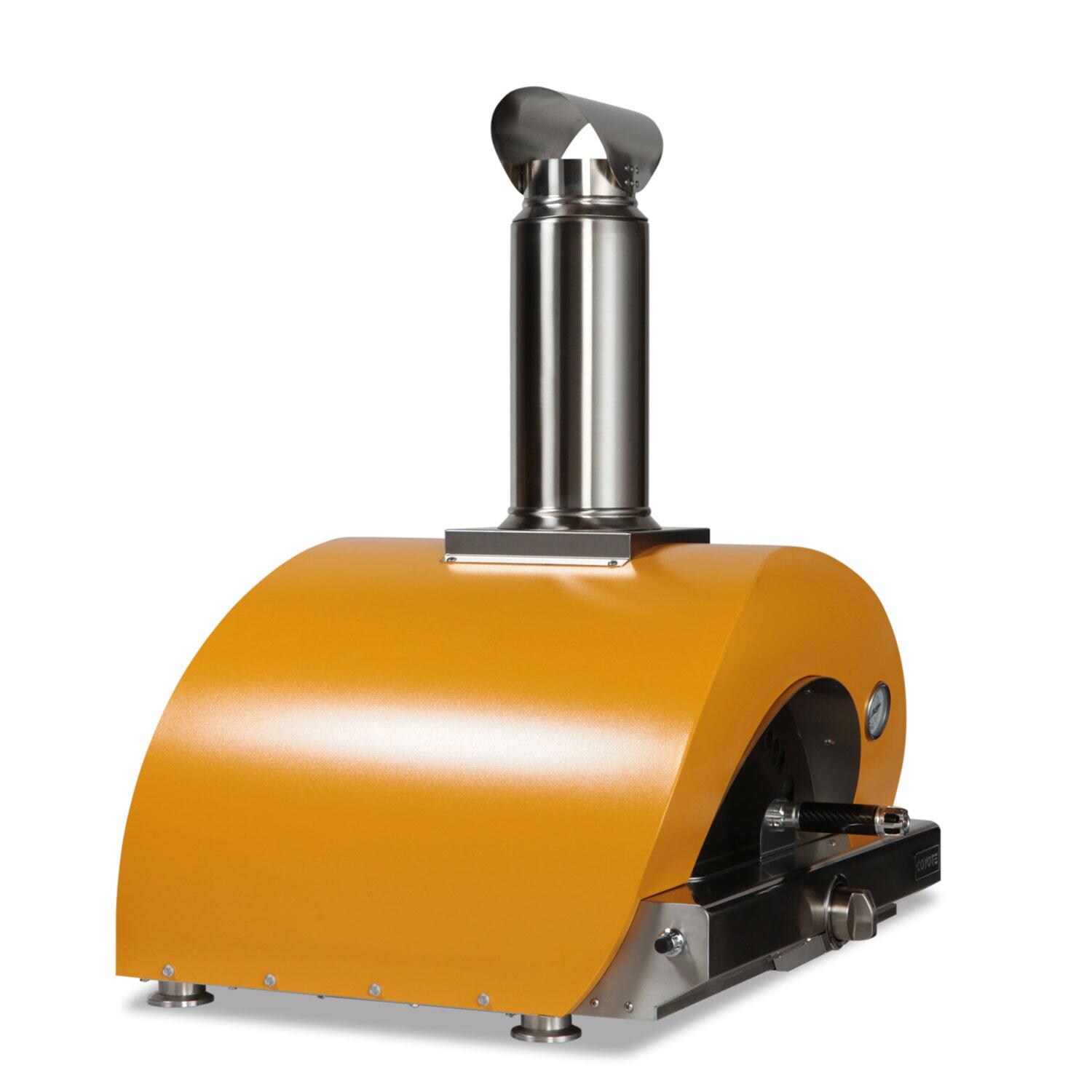 Coyote C1PZ30HYNG 30 Inch Hybrid Natural Gas Pizza Oven - Yellow - Left View - White Background thumbnail