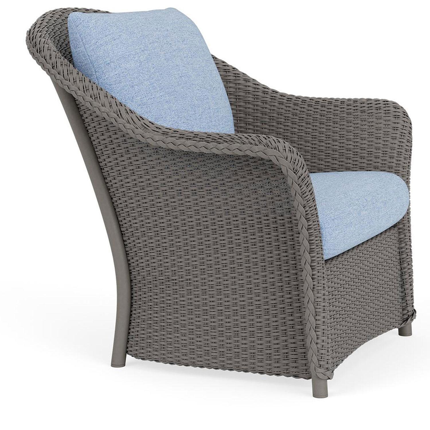 Lloyd Flanders Weekend Retreat Lounge Chair in Pewter Finish W/ Demo Skyway Fabric - Angled thumbnail