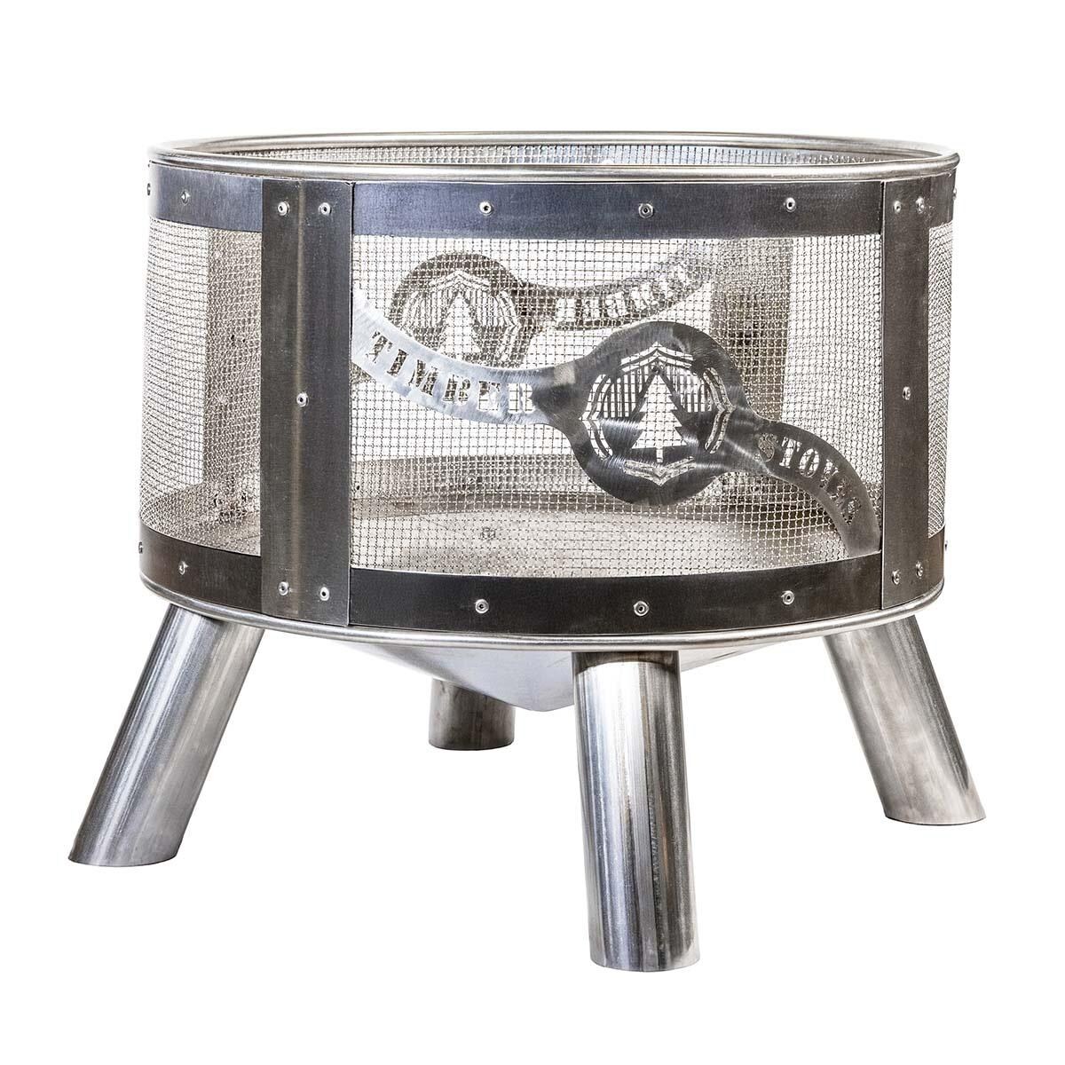 24-in Round Stainless Steel Wood Burning Fire Pit - Front - White Background thumbnail