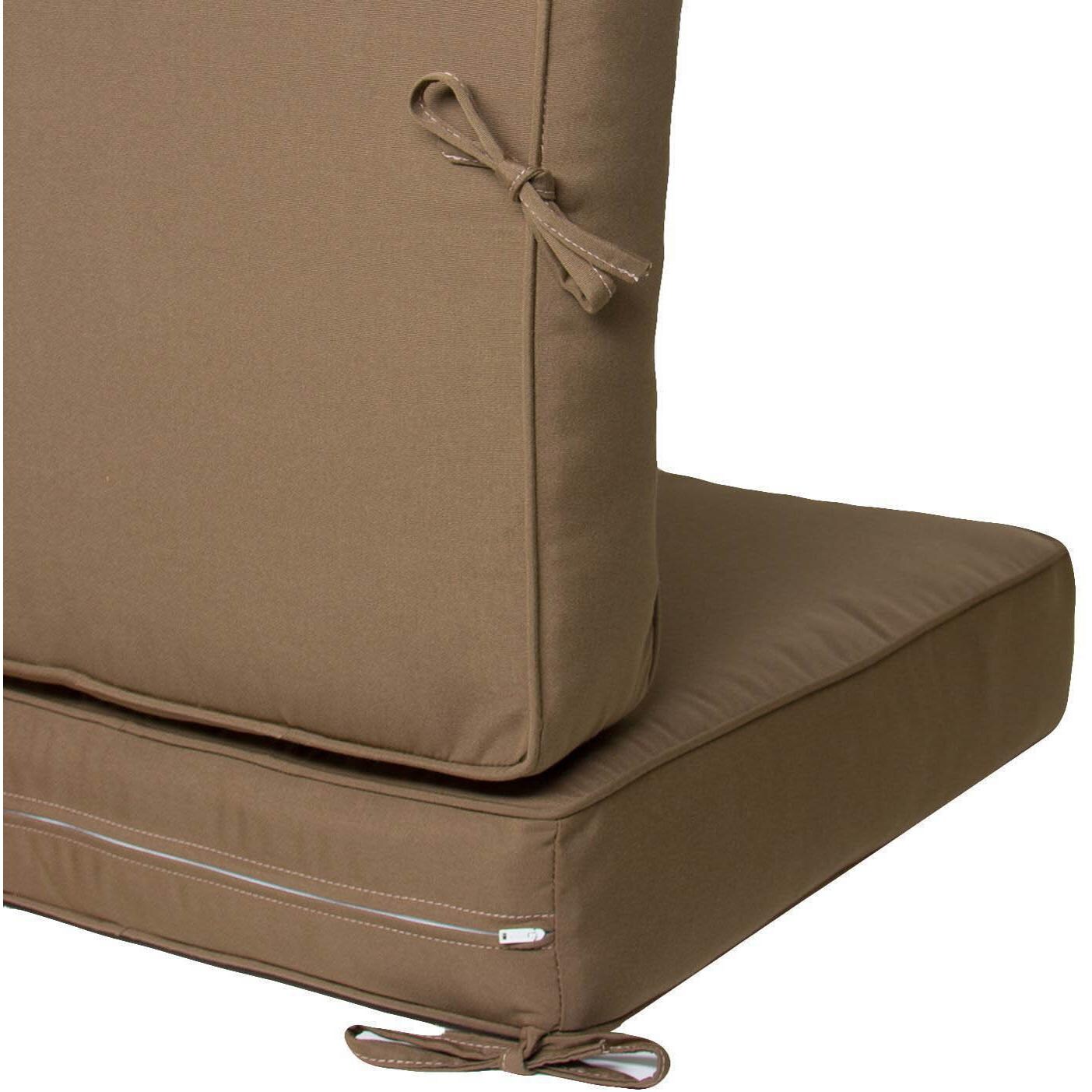 Medium Replacement Club Chair Cushion Set With Piping - Zipper and Tie Detail