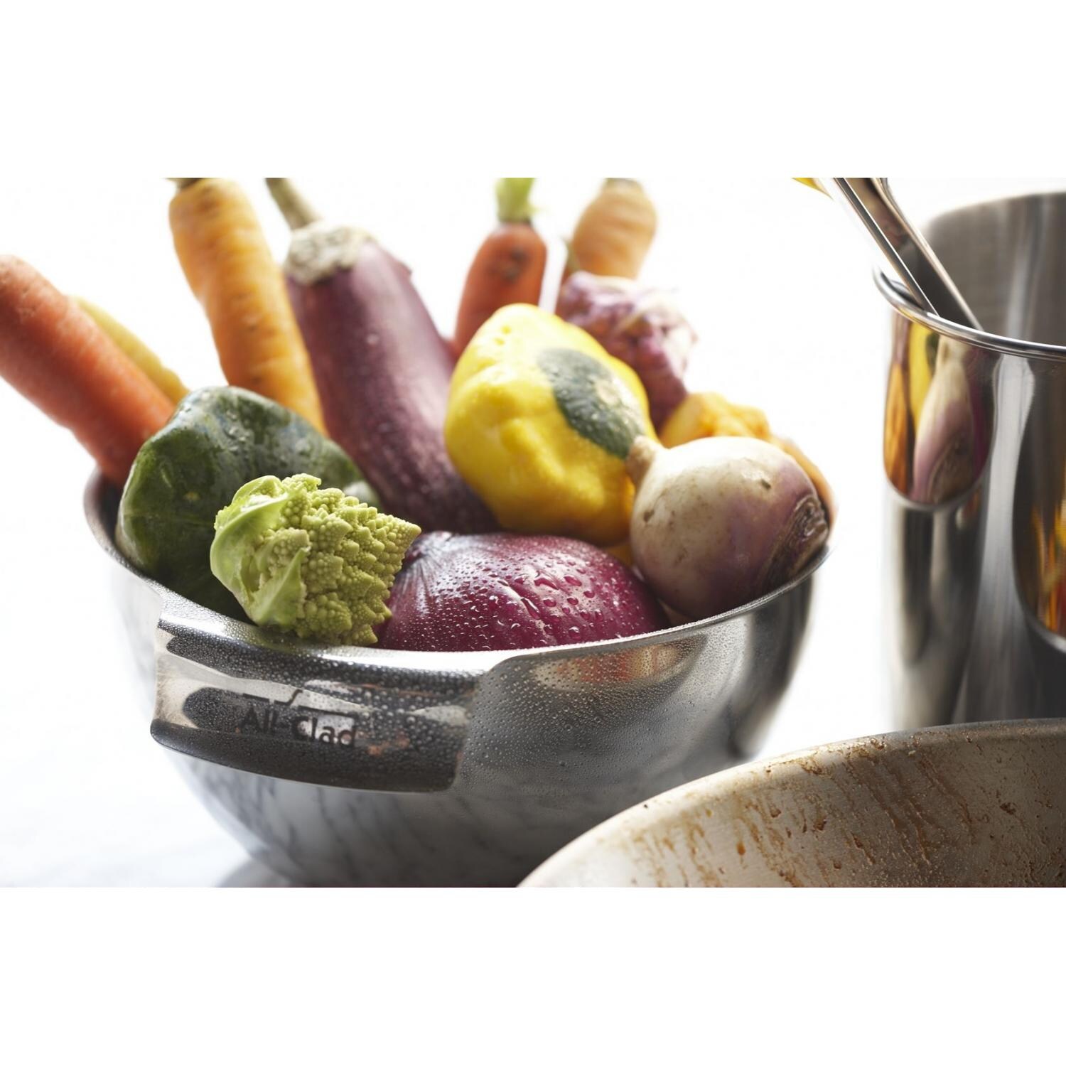 All-Clad Stainless Mixing Bowl Set In Use thumbnail