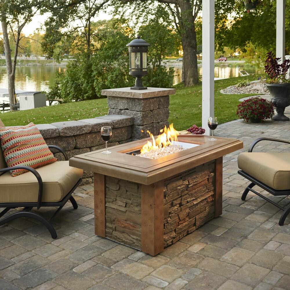 The Outdoor Greatroom Company Sierra 49 Inch Linear Natural Gas Fire The Outdoor Greatroom Company Sierra 49 Inch Linear Natural Gas Fire Pit Table With 24