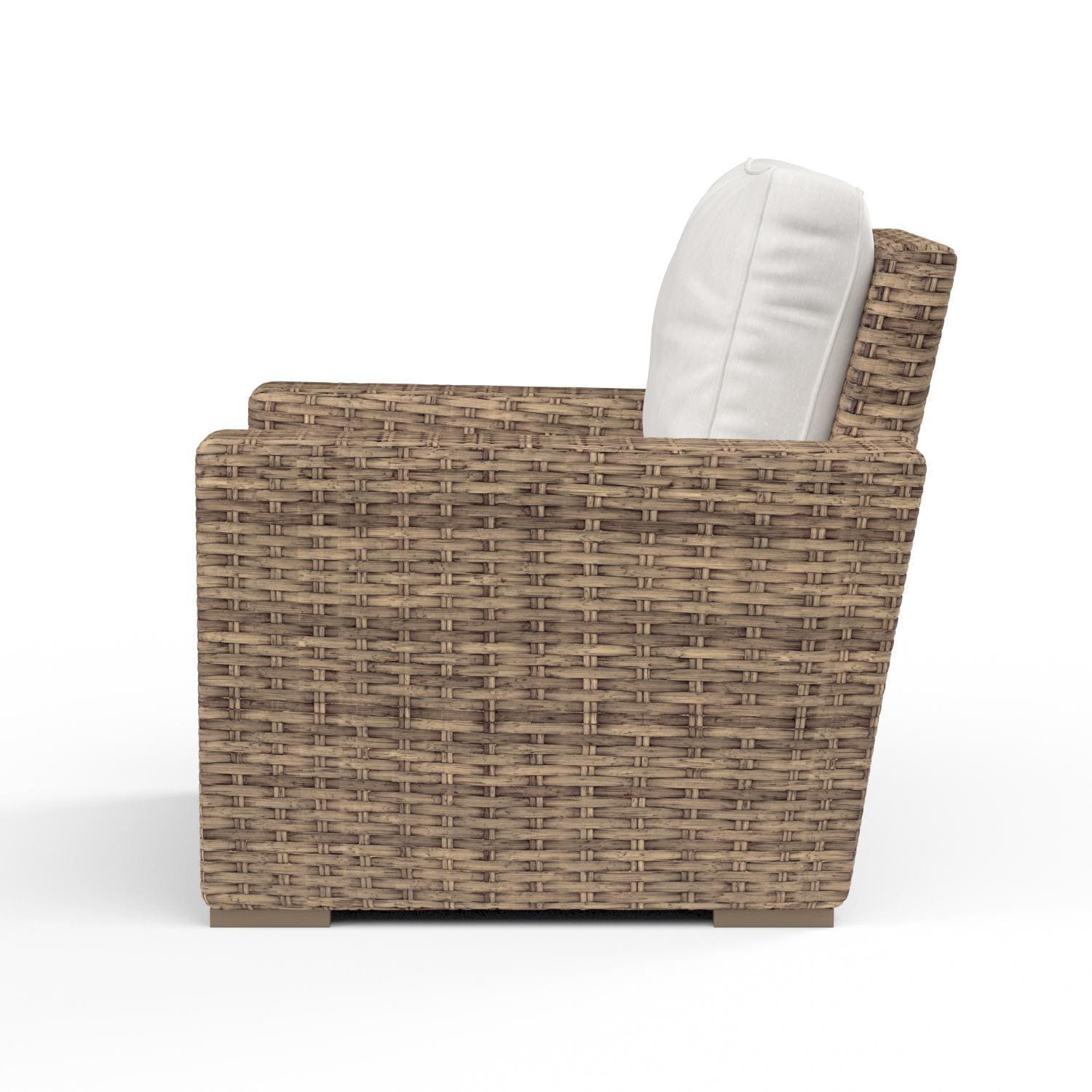Sunset West - 1701-21-5492 - Havana Resin Wicker Patio Club Chair W/ Sunbrella Canvas Flax Cushions - Side View - White Background thumbnail