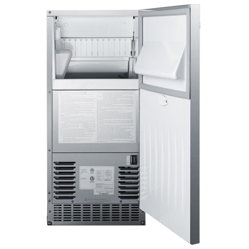 Bull 13200 60 Lb. 15-Inch Outdoor Rated Commercial Ice Maker - Front With Door Open thumbnail