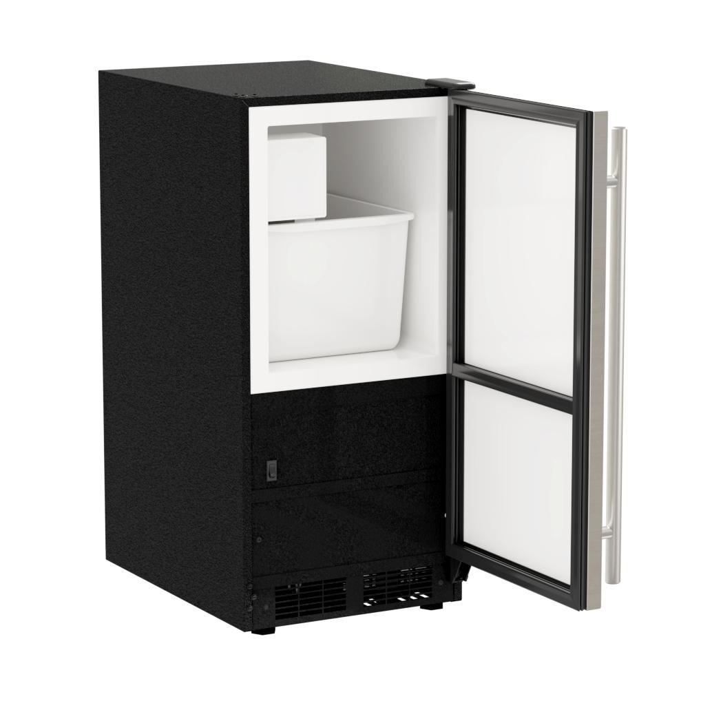 Marvel MA15CRS1XS 25 Lb. 15-Inch Reversible Hinge Crescent Ice Maker - Stainless Steel - Open thumbnail