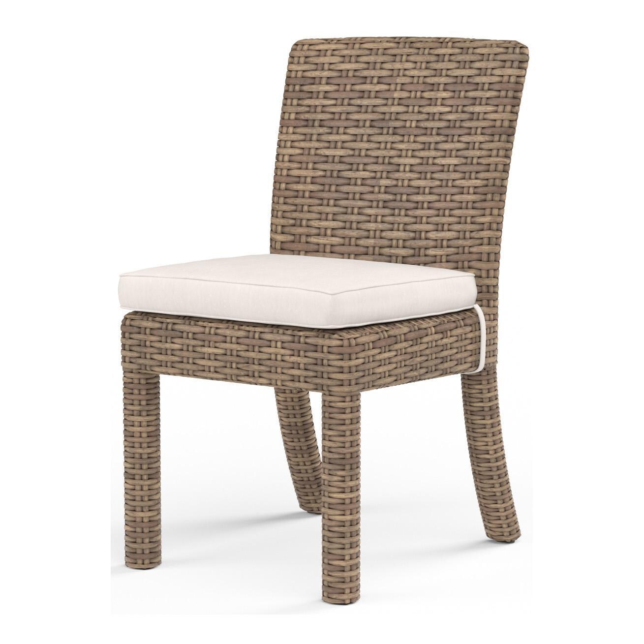 Havana Wicker Dining Side Chair in Tobacco/Canvas Natural by Sunset West