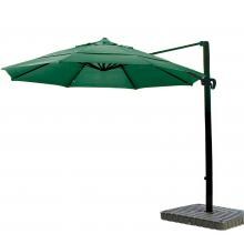 California Umbrella 11 Ft. Octagonal Aluminum Multi-Position Tilt Cantilever Patio Umbrella W/ Crank Lift & Aluminum Ribs - Bronze Frame / Sunbrella Canvas Forest Green Canopy