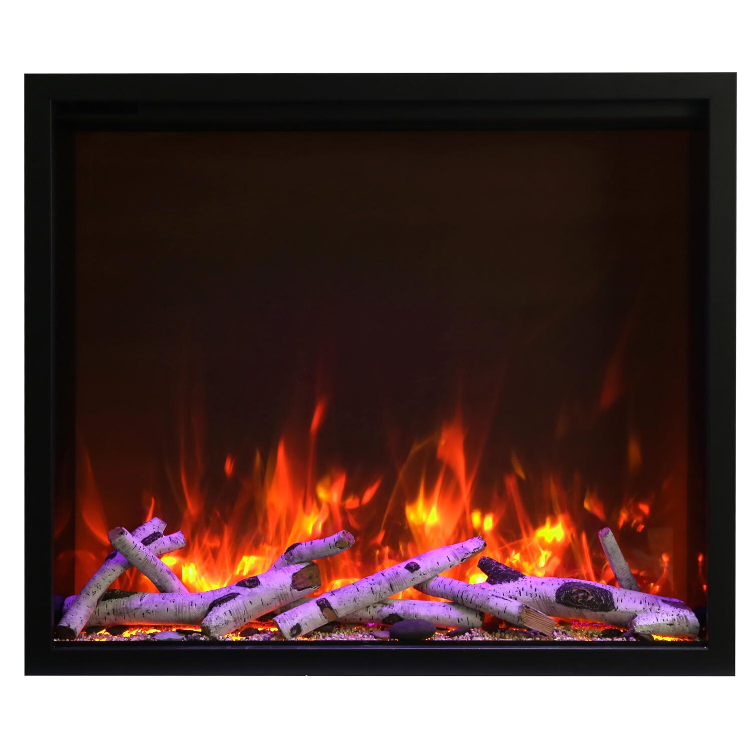 Amantii TRD-44 44-Inch Traditional Series Built-In Electric Fireplace - Orange Flames with Birch Logs thumbnail