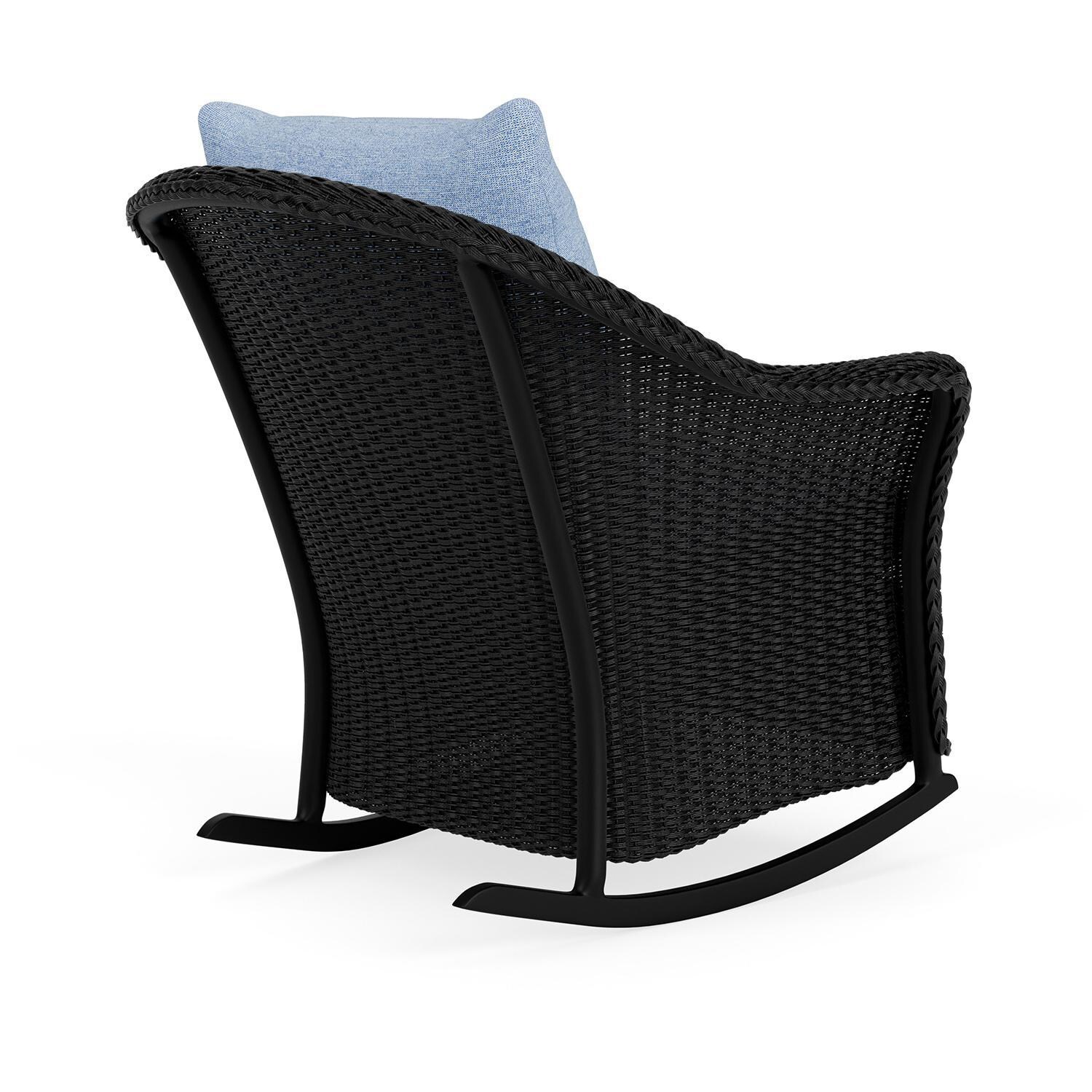 Lloyd Flanders Weekend Retreat Lounge Rocker in Ebony Finish W/ Demo Skyway Fabric - Back Right thumbnail