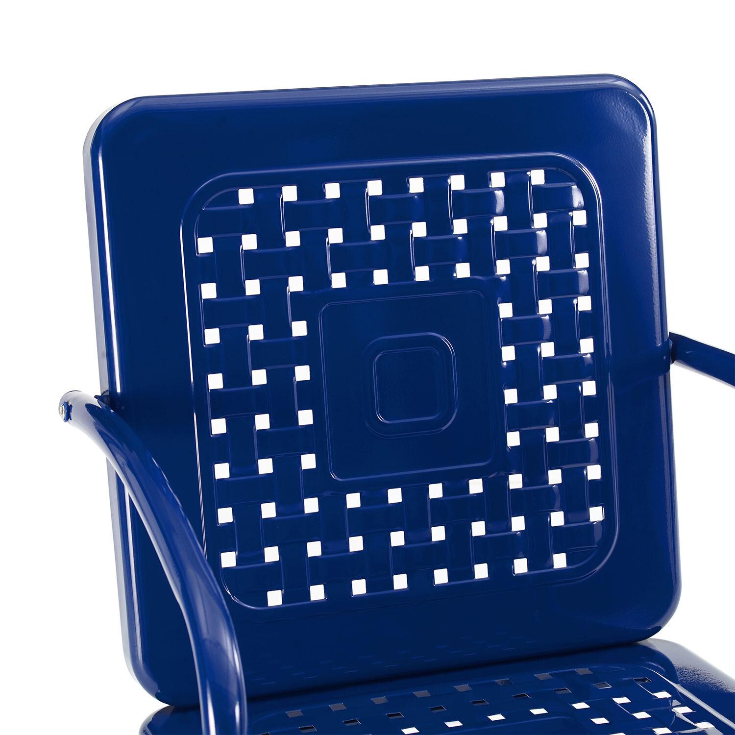 Ultimate Patio UP-32252NV 3Pc Retro Outdoor Chair Set in Navy Blue - Back Rest - Detail thumbnail