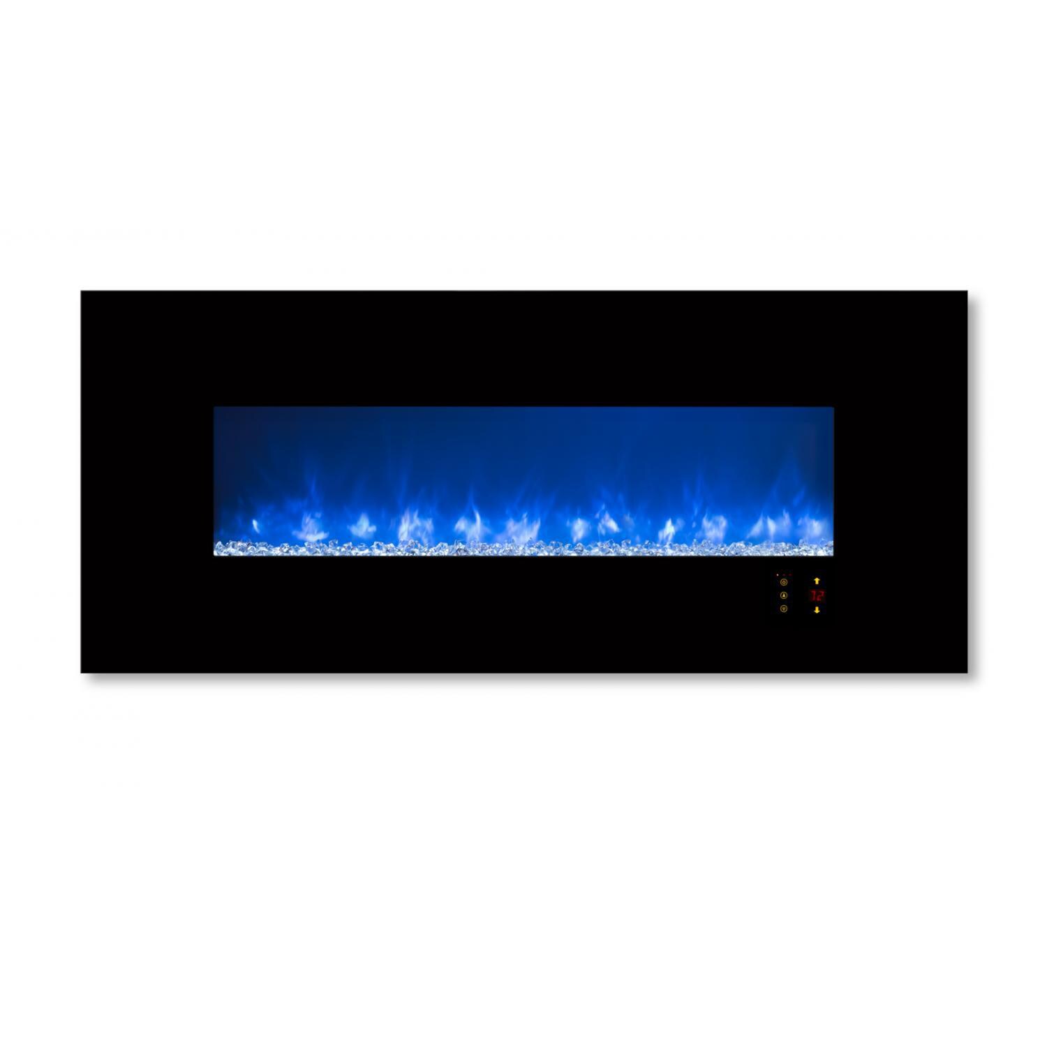 Modern Flames AL60CLX2-G 60-Inch Ambiance CLX2 Electric Fireplace With Black Glass Front - Blue Flames With Glass Media thumbnail