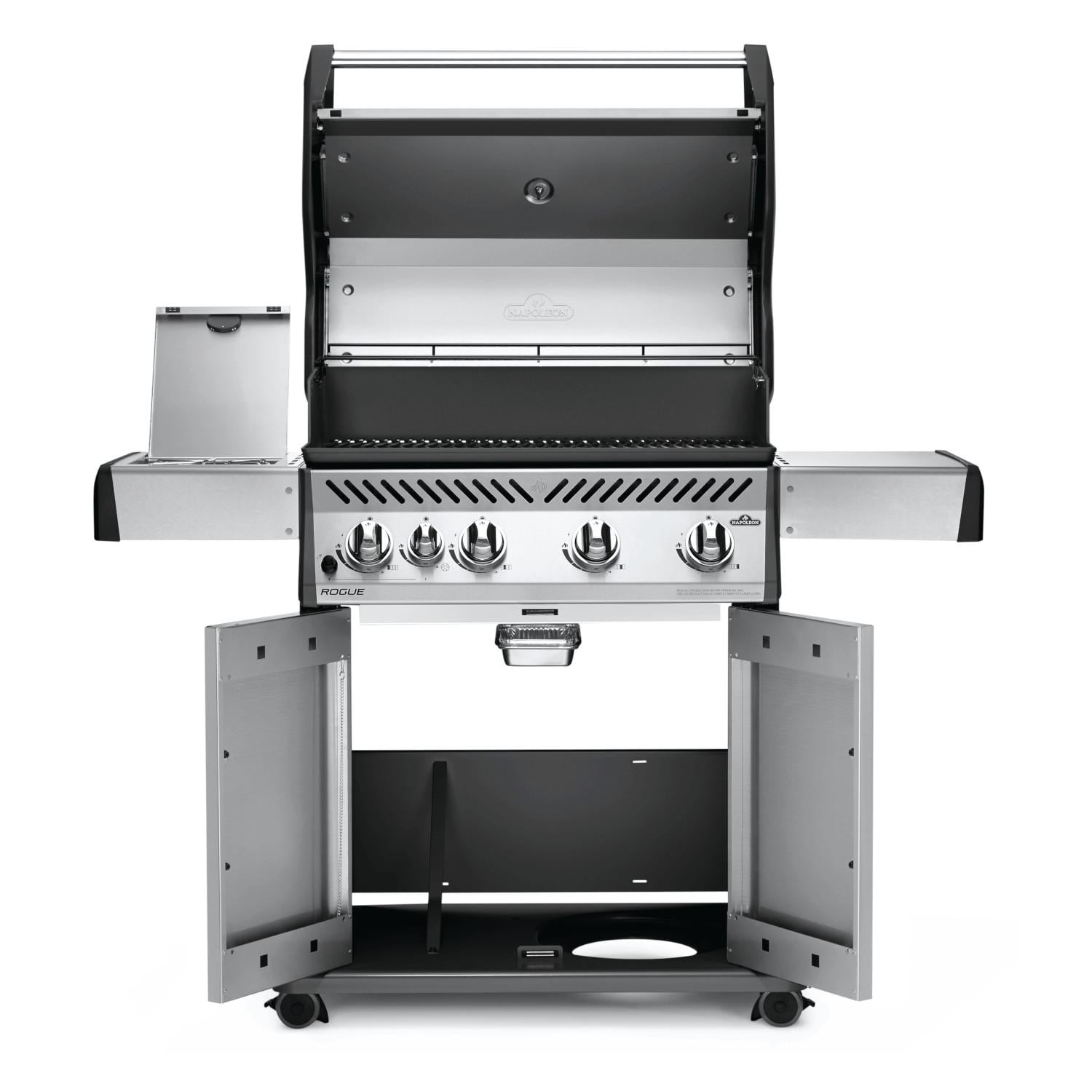 Napoleon Rogue 525 Propane Gas Grill With Range Side Burner - R525SBPSS - Open View thumbnail