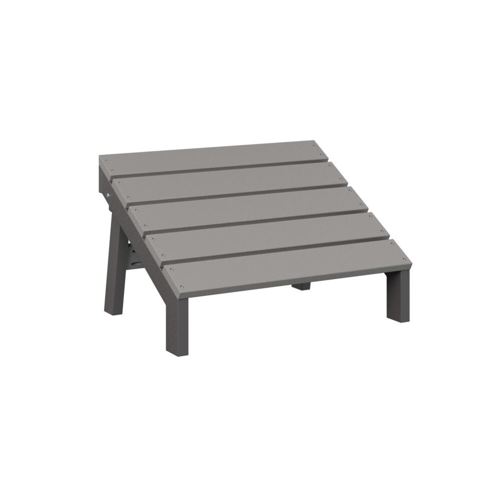 Mayhew Recycled Plastic Adirondack Ottoman in Light Gray/Smoke Gray by Berlin Gardens