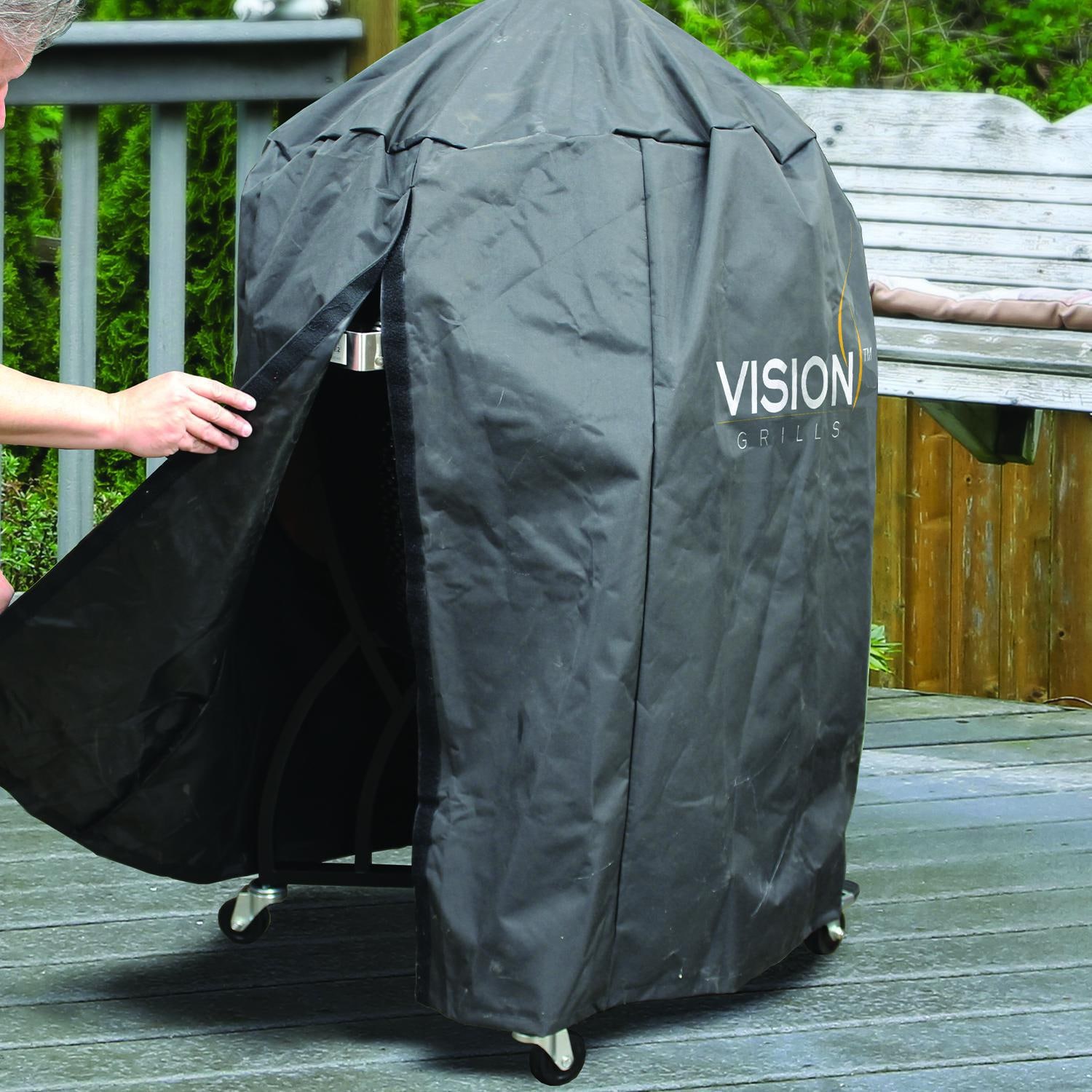 Vision C-R4C1F1-H Professional C-Series Ceramic Kamado Grill - Red - Cover Velcro thumbnail