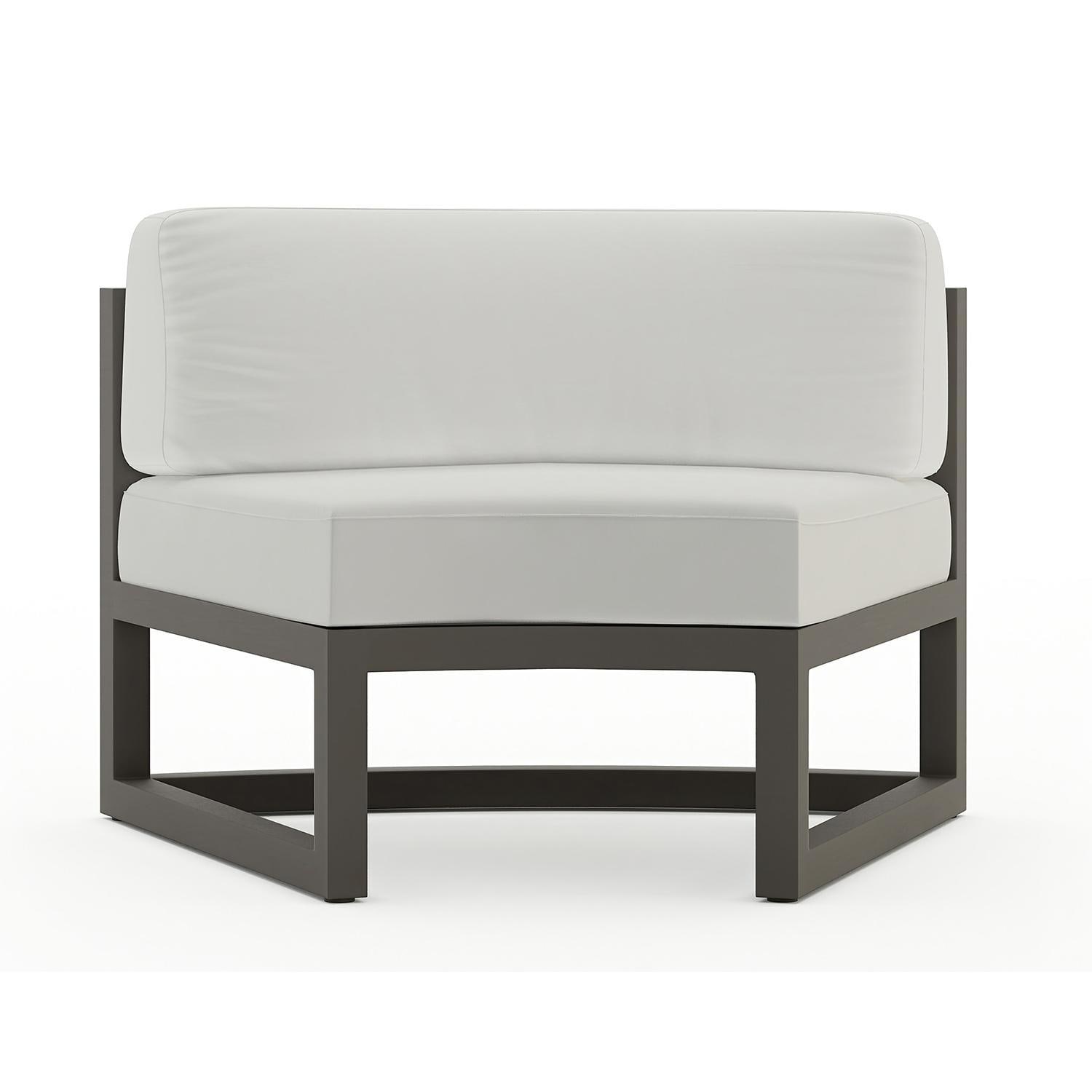 Lakeview Outdoor Designs Misty Cove Aluminum Curve Seat - Set of 2 in Slate/Canvas Natural by - MSTYCV-SL-CRVS-CN