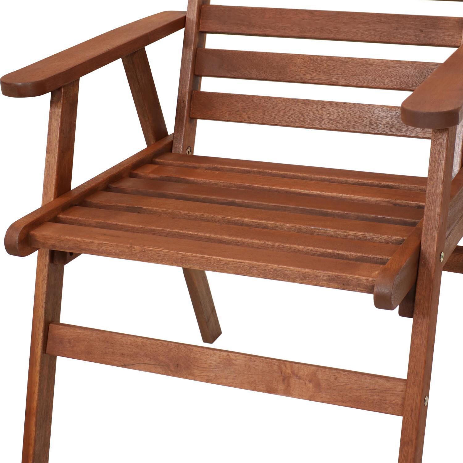 Ultimate Patio Meranti Wood Arm Chair W/ Teak Oil Finish - Chair Seat thumbnail