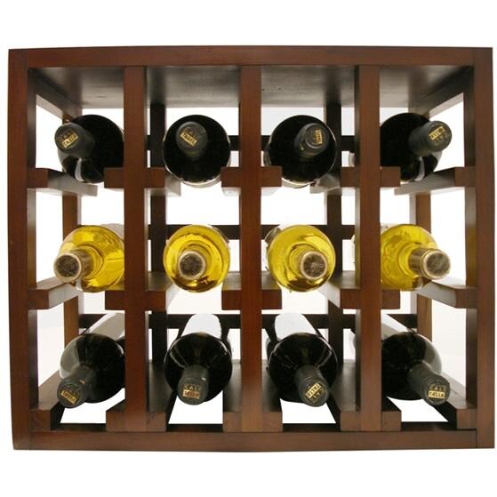 Vinotemp EP-STACK12 12 Bottle Stackable Wood Wine Rack Front View