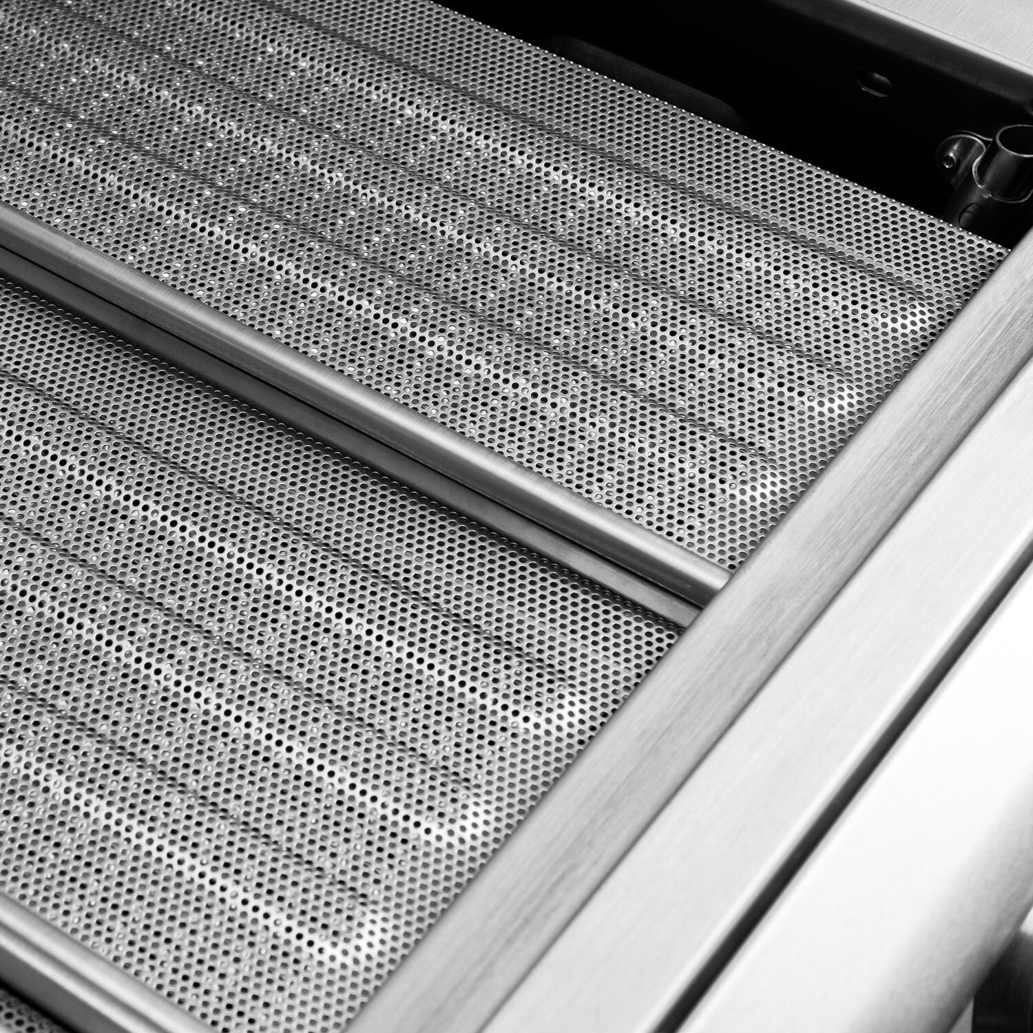 Blaze - BLZ-SGFT-316 (3) - Marine Grade Perforated Flame Tamer Set For Prelude LBM & Traditional 25-Inch 3-Burner Gas Grills - Closeup In Grill thumbnail