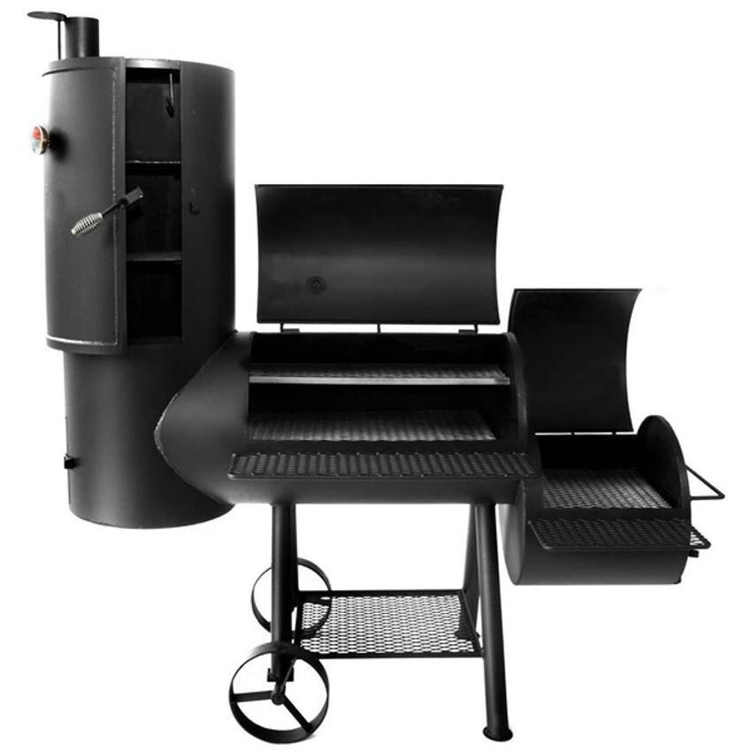 Texas Original Pits SGFB-16484020-SL 16x48x40x22 Pearsal Vertical Offset Smoker - Open thumbnail