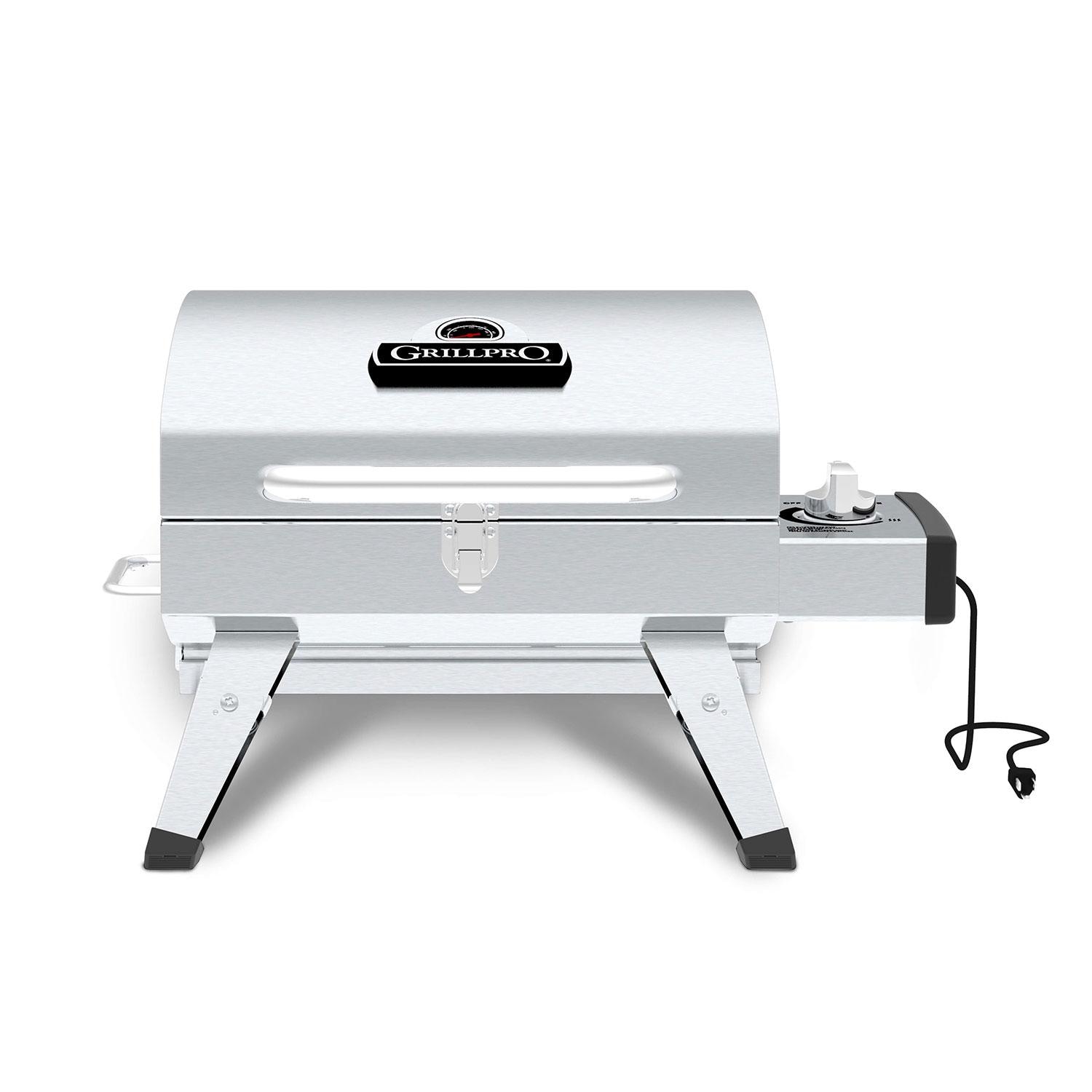 GrillPro 201119 Countertop Electric Tabletop Grill - Lid Down - Front View - White Background thumbnail