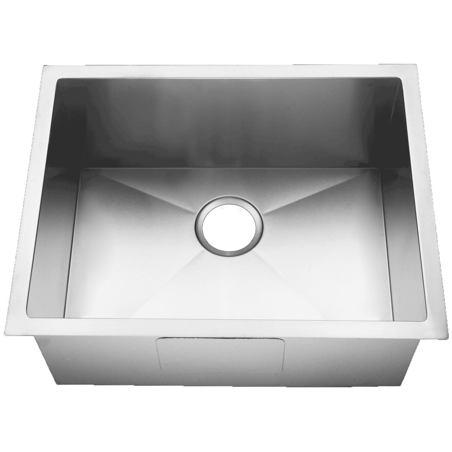 Huntington Brass HR-HBS2328B-N + LI-XD + HBK1623901-PF Homeplace Alto 23 X 18 Stainless Steel Outdoor Sink with  Huntington Brass Euro Style Pull Out Faucet and Strainer Basket - Sink - White Background thumbnail