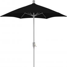 FiberBuilt 7.5 Ft. Aluminum Market Patio Umbrella W/ Crank Lift - Silver Pole / Black Olefin