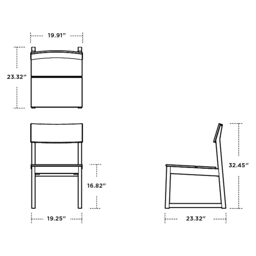 POLYWOOD EDGE Dining Side Chair in Black - Dimensions thumbnail